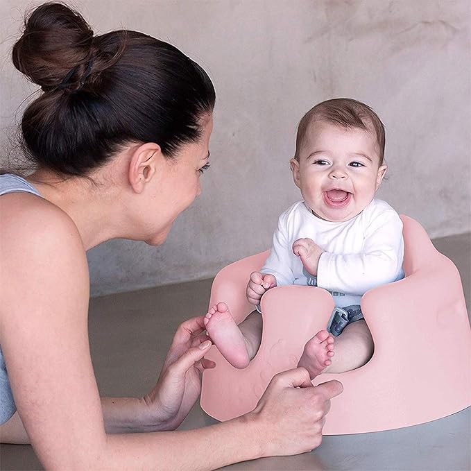 Bumbo Baby Infant Soft Foam Comfortable Support Wide Floor Seat with 3 Point Adjustable Harness for Ages 3 to 12 Months, Cradle Pink