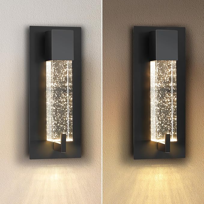 WOSHITU LED Wall Sconce Light: 11 Inch Black Modern Sconces Wall Lighting 3000K