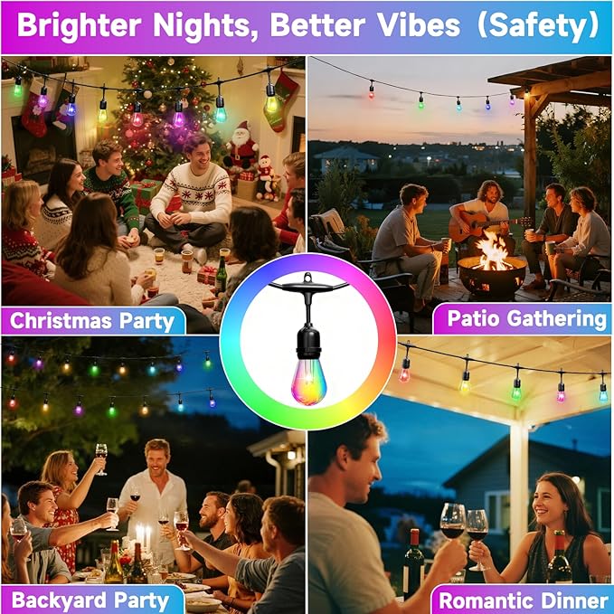 RGB Safety String Lights 150FT