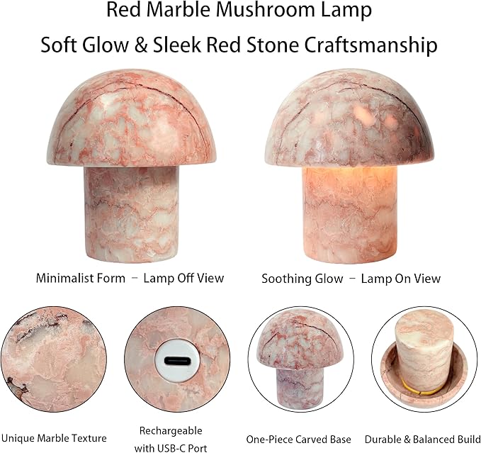 Marble Mushroom Table Lamp