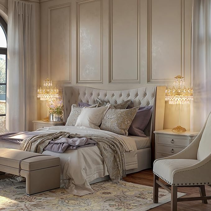 TOCHIC 3 Lights Crystal Table Lamp