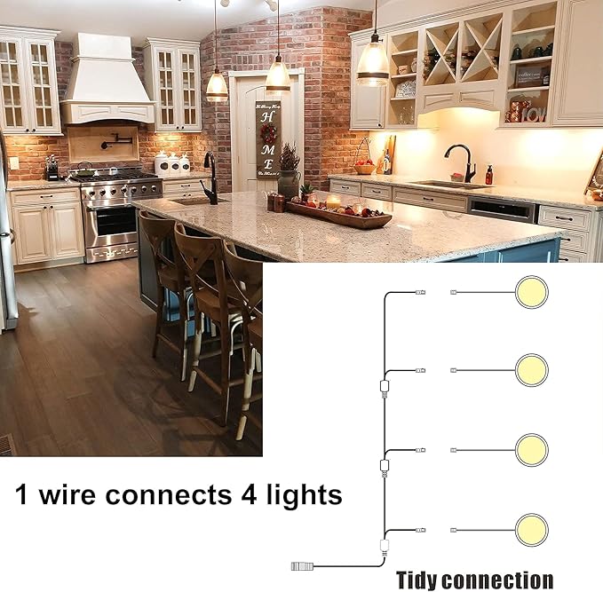 WOBANE LED Under Cabinet Lighting Kit, Super Bright Puck Lights, 112 LEDs