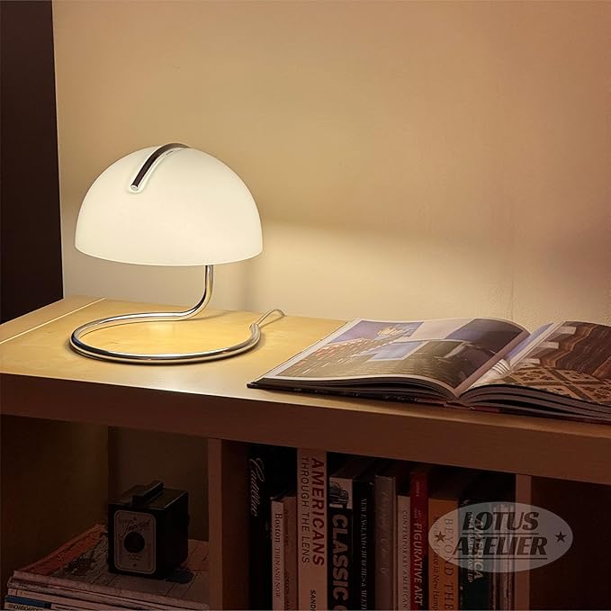 Lotus Atelier Chrome Bauhaus Light | Retro Mushroom Table Lamp
