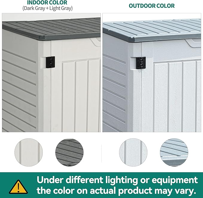 YITAHOME Outdoor Resin Storage Sheds, 39 in Height Lockable Waterproof Horizontal Shed w/o Shelf, Easy to Assemble Shed Storage for Garden Tools, Light Gray