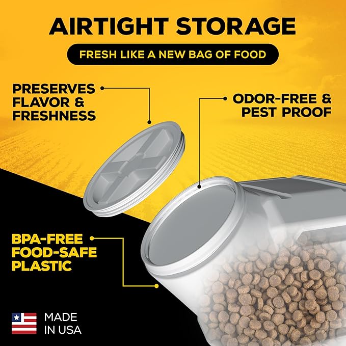 Gamma2 Vittles Vault Pet Food Storage Containers - Sealed Dog and Cat Food Storage Container, Fits up to 50lbs, Made in the USA - [14"L x 20"H]