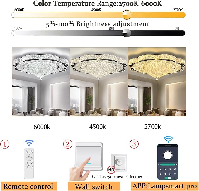 Modern Empire Crystal Chandelier Black 40inches Crystal Raindrop Ceiling Light