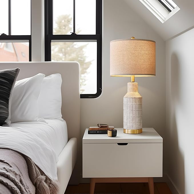 25" Modern Ceramic Lamps Single Table Lamp