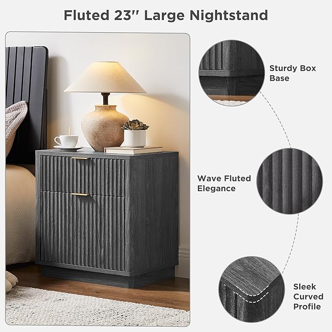T4TREAM 23'' Fluted Nightstand