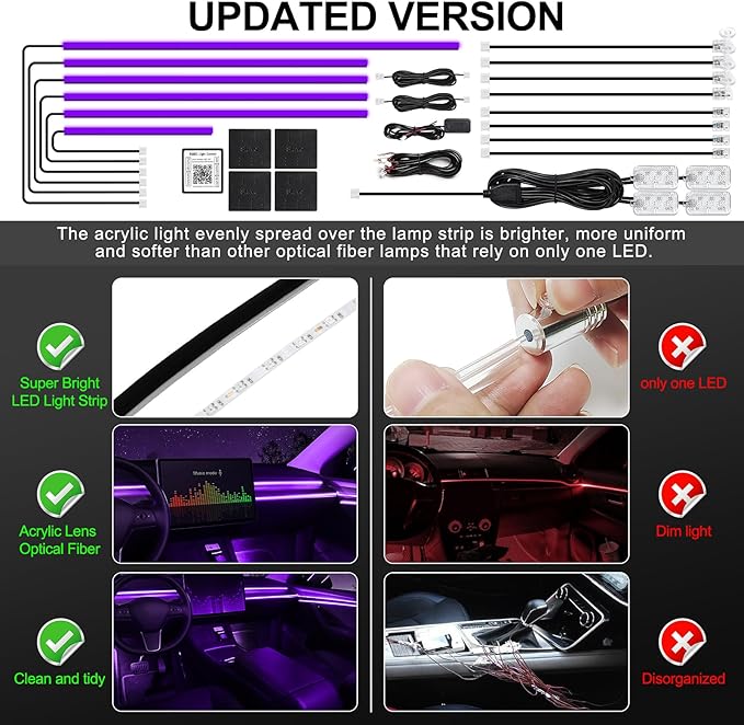 Acrylic Interior Car LED Strip Light