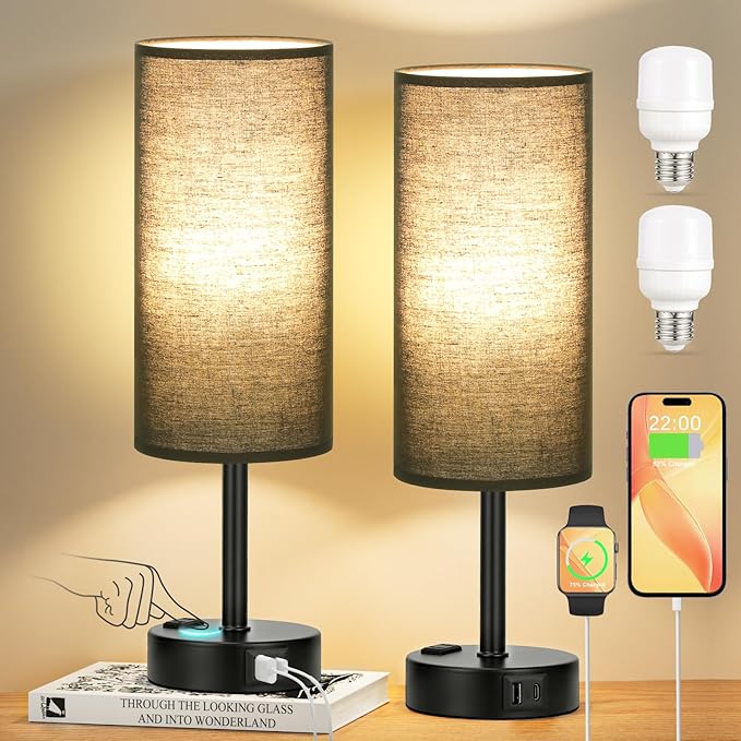 Black Touch Table Lamps Set