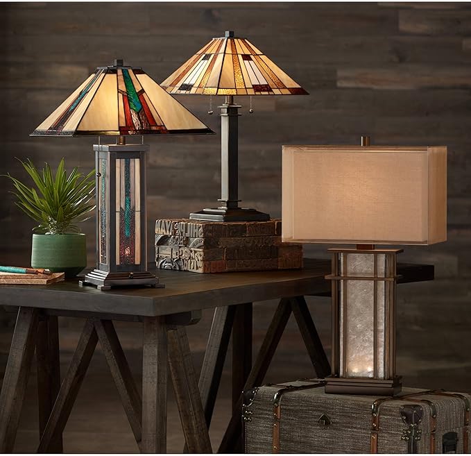 Robert Louis Tiffany Ranier Mission Tiffany Style Table Lamp