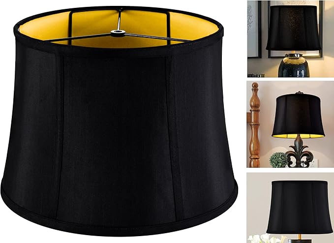 GOSO Medium Black Drum Lamp Shade