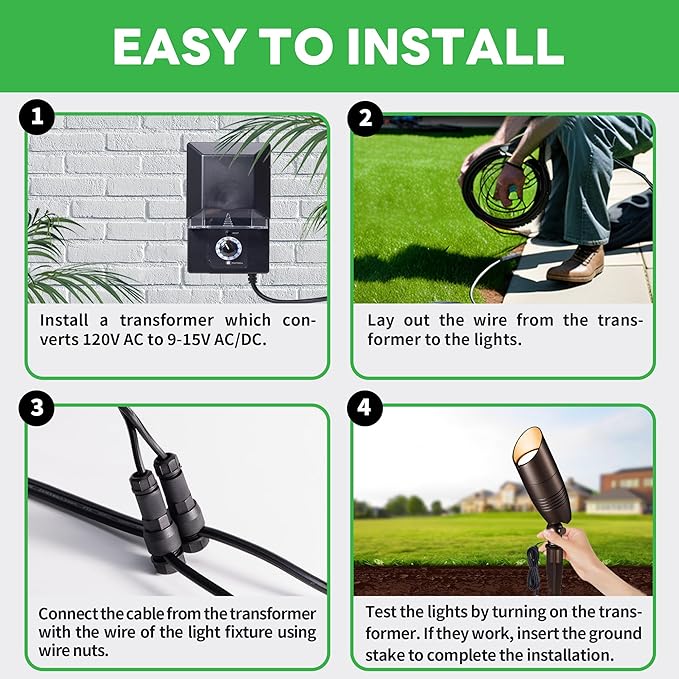 Outdoor Landscape Lighting Kit,
