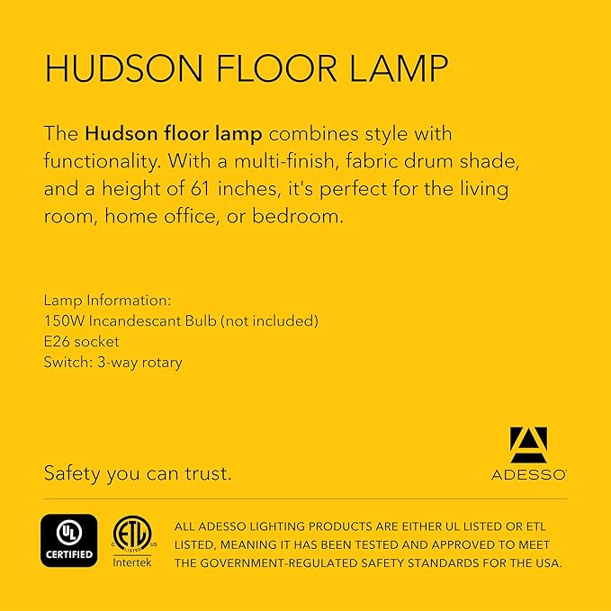 Adesso Hudson Floor Lamp