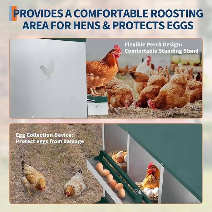 6 Compartment Nesting Boxes for Chickens, Chicken Nesting Box to Protect Eggs, Chicken Laying Boxes, Easy to Clean and Install