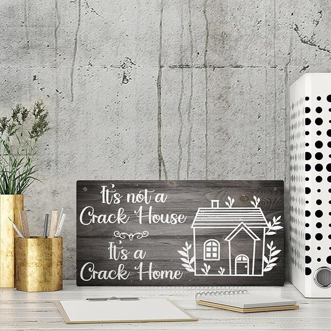 No Place Like Home Wood Plank Sign House Warming Gift Hanging Home Decor Funny Wall Art for Bar Cafe Pub Garage Garden Kitchen 10"x5"
