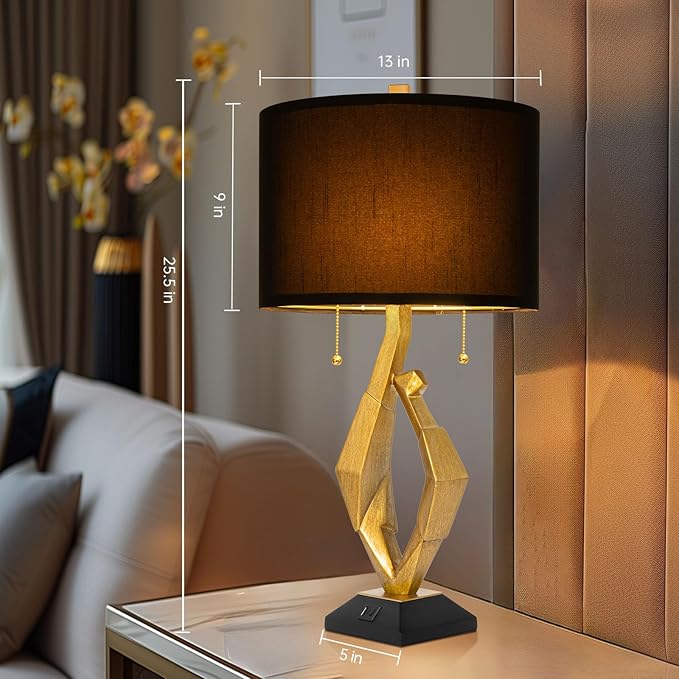 Sculptural Table Lamp Set of 2