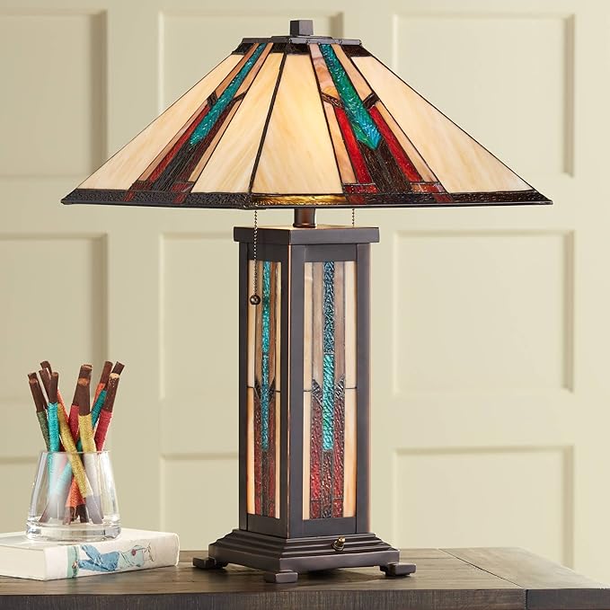 Robert Louis Tiffany Ranier Mission Tiffany Style Table Lamp