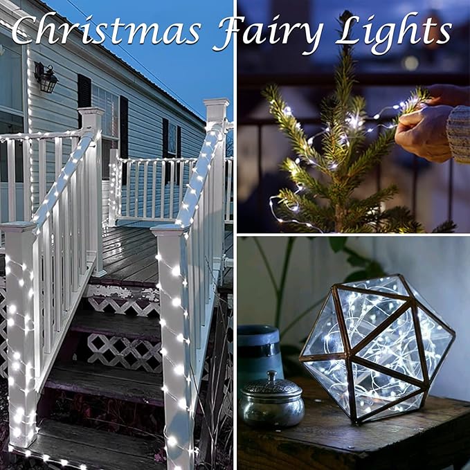 2 Pack 60 LED Christmas Fairy Lights Battery Operated