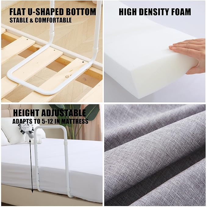 Bed Guard Rail for Toddlers, 59inch Foam Padded Side Rail for Queen King Twin Full Size Bed, Bedrail for Toddler, Kids Cosleep Bed Railing