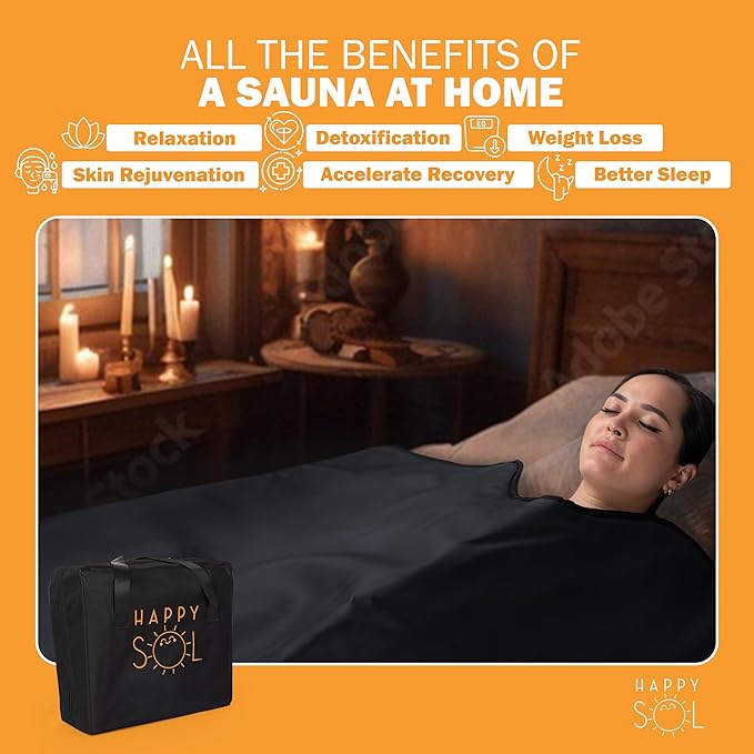 Far Infrared Sauna Blanket for Home, Portable Infrared Sauna Blanket for Therapy, Sauna Blanket for Detox, Suitable for Relaxation and Exercise Recovery, Very Low EMF