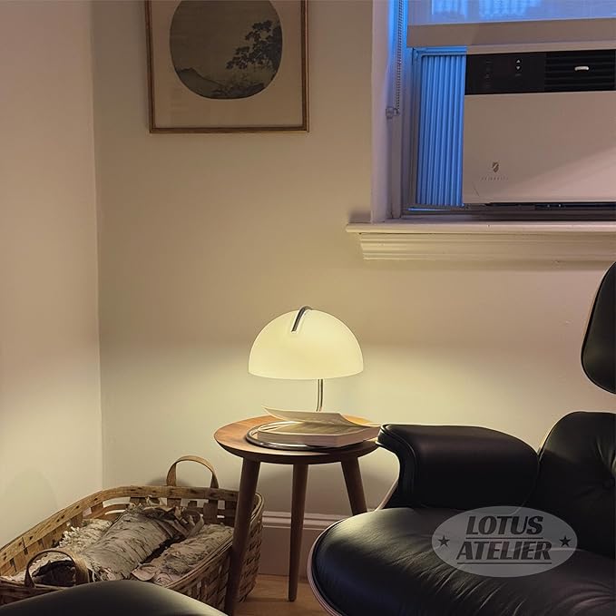 Lotus Atelier Chrome Bauhaus Light | Retro Mushroom Table Lamp