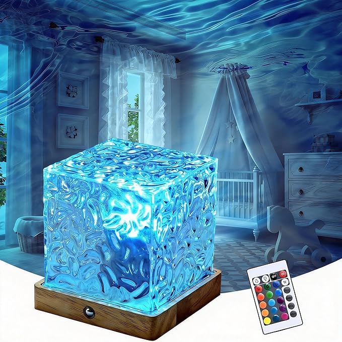 LETOUR Northern Lights Lamp, Ocean Wave Cube Lamp