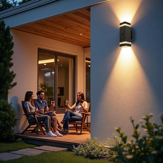 Motion Sensor Outdoor Wall Lights, Dusk to Dawn Exterior Sconce, Modern Wall