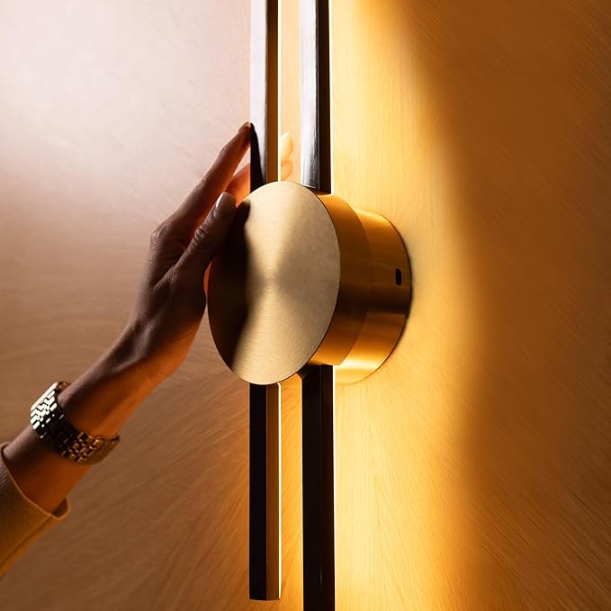 Ozarke Elles Minimalist LED Light Sconce, Modern Linear Wall Lamp, Warm White