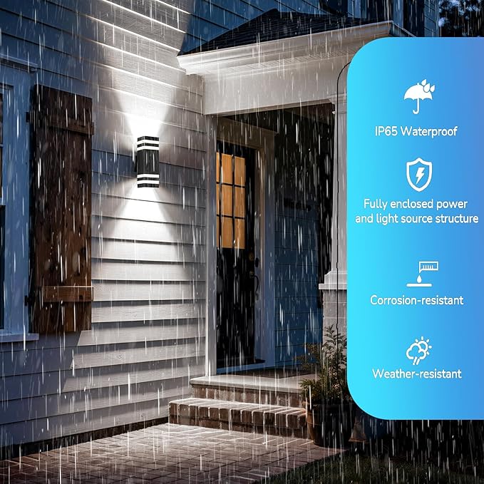 Motion Sensor Outdoor Wall Lights, Dusk to Dawn Up and Down Sconce, Waterproof
