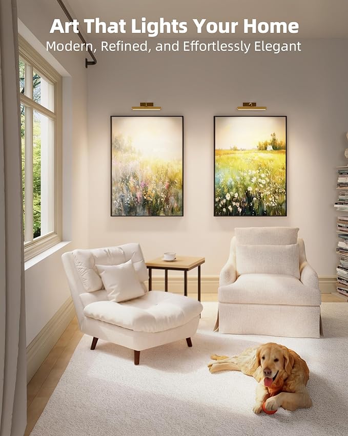 EZVALO Picture Lights for Wall, Wireless Dimmable 3 Color Temps Art Lights for