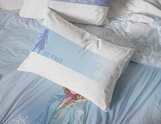 Disney Frozen 2 Elsa Color Block 7 Piece Full Bed Set - Includes Reversible Comforter & Sheet Set Bedding - Super Soft Fade Resistant Microfiber - (Official Disney Product)