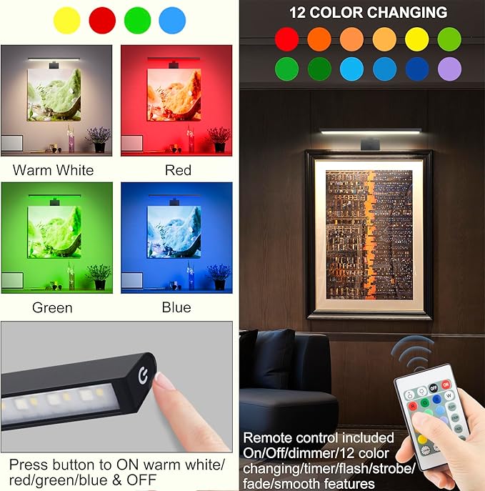 BIGMONAT 16inch Wireless LED Picture Light