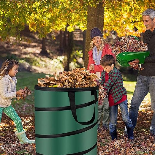 Camping Trash Can, Pop Up Trash Can/Recycle Bin, Foldable Garbage Can Camping for Gardening, Camping and Home Storage Etc(green10gallons)