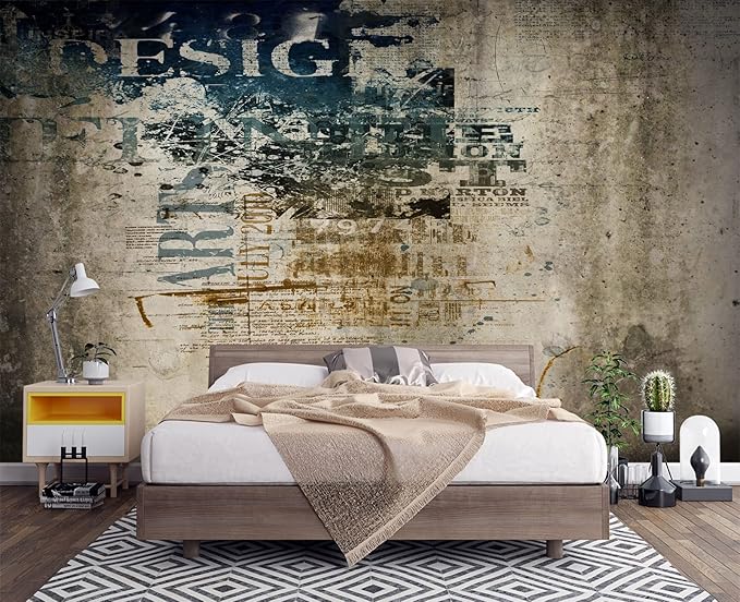 Retro Graffiti Wall Mural Wallpaper for Bedroom 103" x 69"