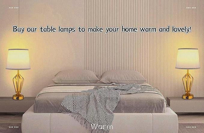 Touch Table Lamps Set of 2, nightstand lamp