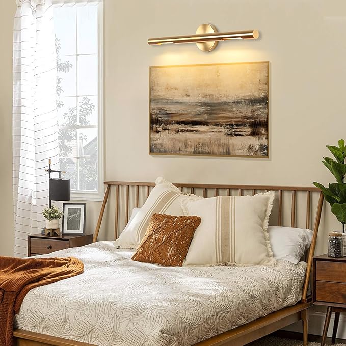 Wall Sconces, Hardwired Wall Light 24" 3200K Gold Picture Light Rotatable 360°