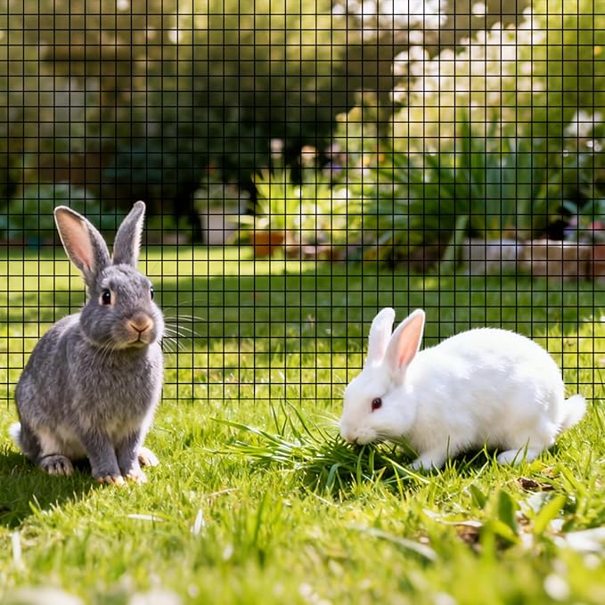 VEVOR Hardware Cloth 24 in x 50 ft, 1/2 in 19 Gauge Galvanized Wire Mesh Roll, Weather-Resistant Vinyl Coated Chicken Wire Fencing, Heavy Duty Welded Garden Plant Fencing for Rabbit Cage Snake Fence
