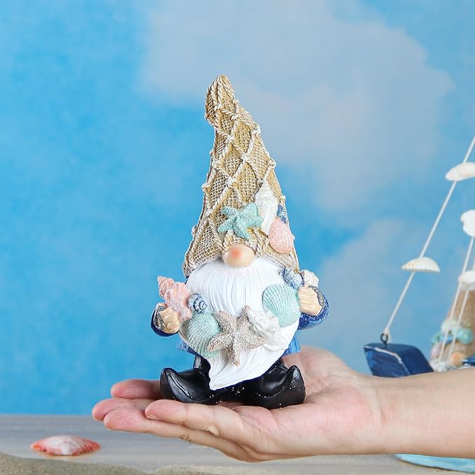 Leekung Garden Gnomes Statues - Outdoor Funny Garden Decor - Ocean Gnomes for Indoor/Outdoor, Beach, Patio, Lawn, Yard, Porch, Bookshelf Gifts