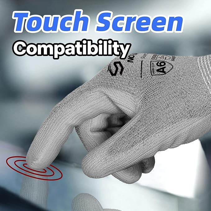 Schwer 3 Pairs Cut Resistant Gloves ANSI A6/A7 (Send Randomly) Cut Proof Work Gloves, Touchscreen, for Men and Women Used to Woodworking, Glass Cutting, Construction, Cargo Handling, L