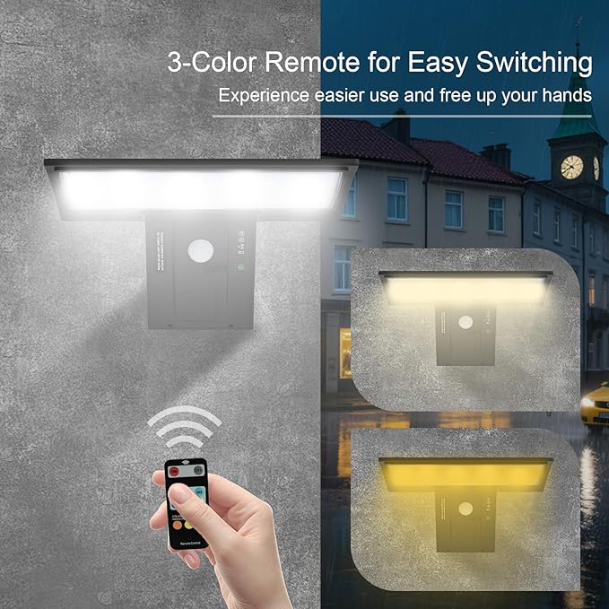 Solar Lights Outdoor Waterproof-4 Lighting Modes Wall Light