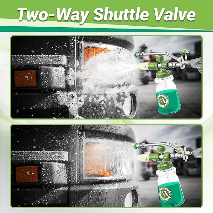 M MINGLE Foam Cannon for Pressure Washer with Dual-Connector Tool - Dual Lance Pressure Washer Wand for Adjustable Soap Cannon - M22 and 1/4" Quick Connect - 3600 PSI