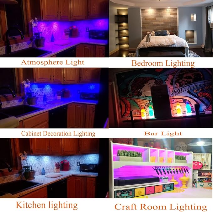 AIBOO Color Changing Christmas Xmas Decor Under Cabinet LED Lighting IR Remote