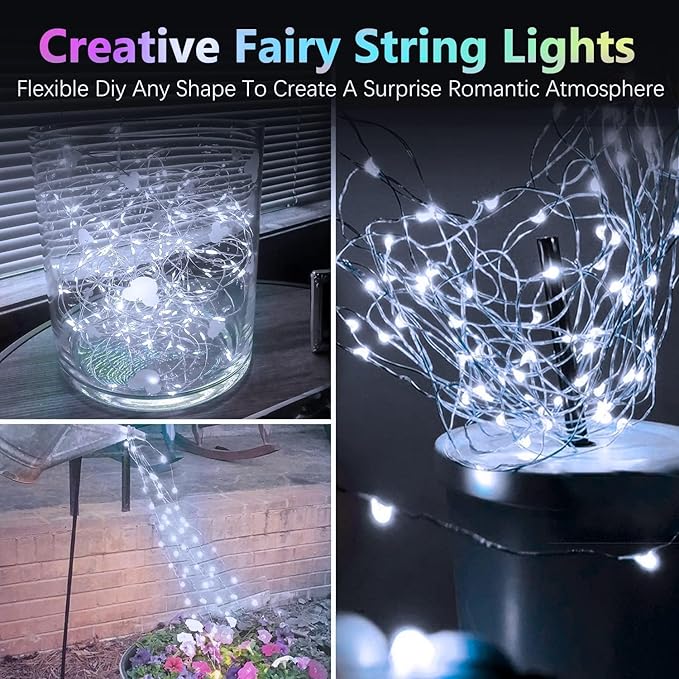 2 Pack 60 LED Christmas Fairy Lights Battery Operated