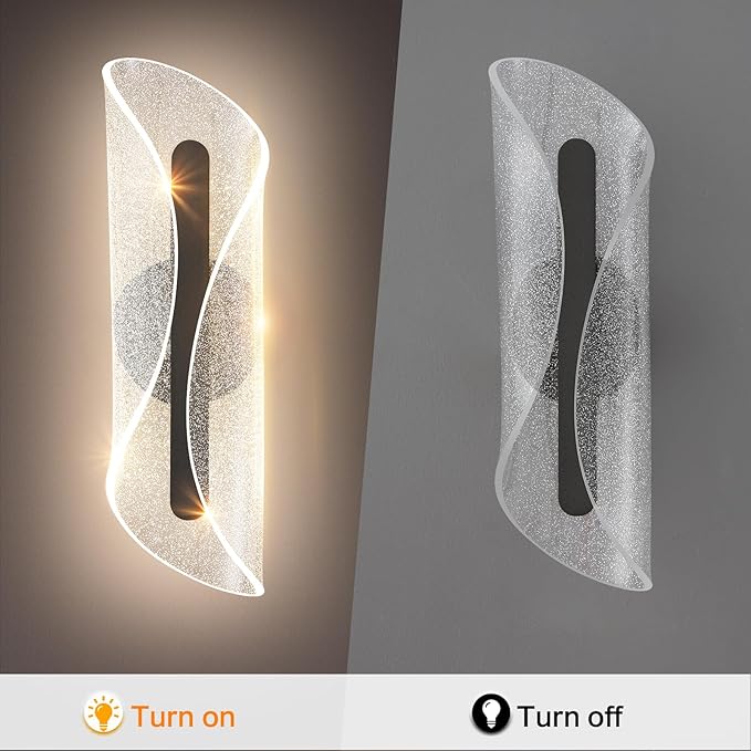 Black Wall Sconce Light Modern Wall Light Fixtures Dimmable LED Wall Lamp
