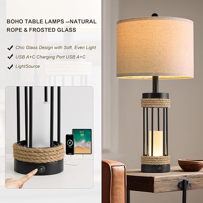 OYEARS 25" Table Lamps Set of 2