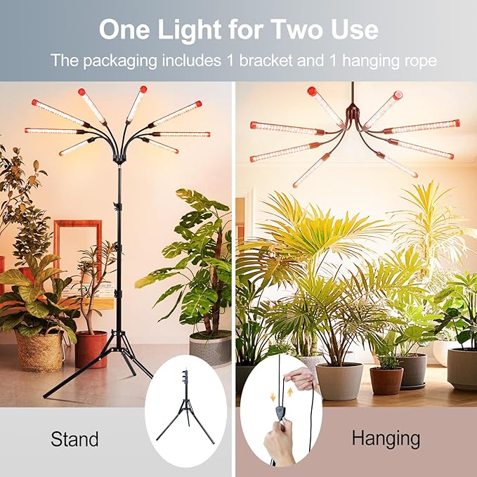 Gamechanger! 72W, NOT 24W, Bright Beyond Your Imagination, 8Head Stand Grow