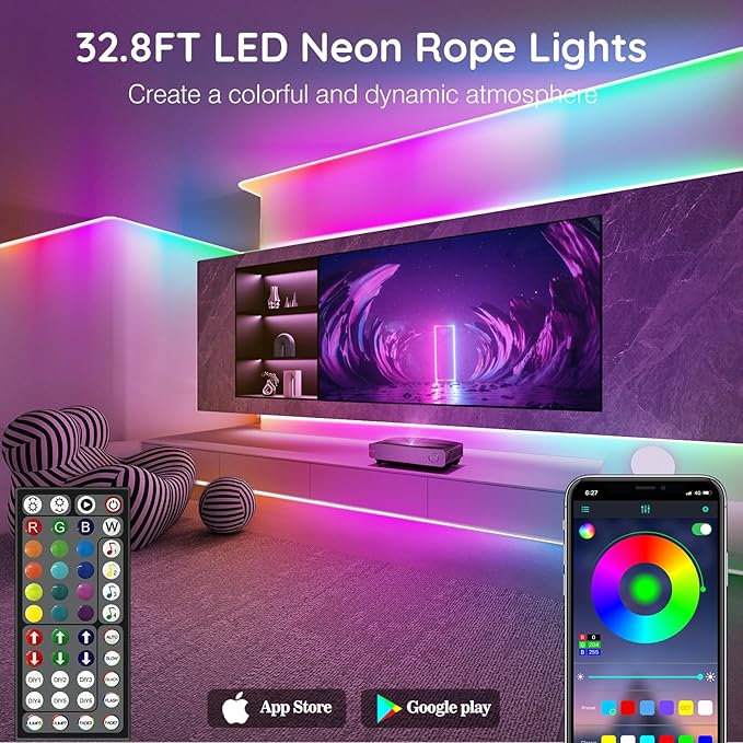 SINLEY Led Neon Rope Lights, Control