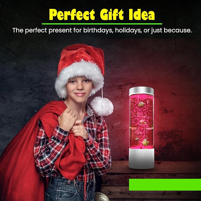 Brewish Bubble Fish Lamp | Desktop Sensory LED Bubble Lamps | 7 Color Changing