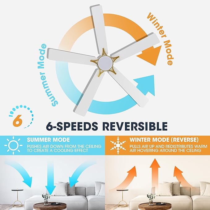 WINGBO 52" Smart Ceiling Fan